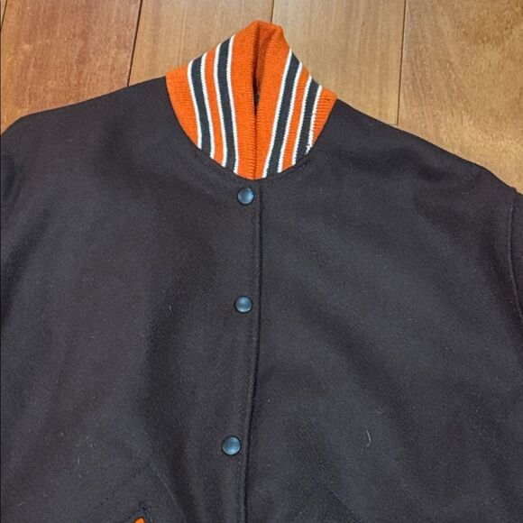 Settlemier's Vintage 1990s Holloway Varsity 100% Virgin Wool Jacket Size 40 - Picture 2 of 9